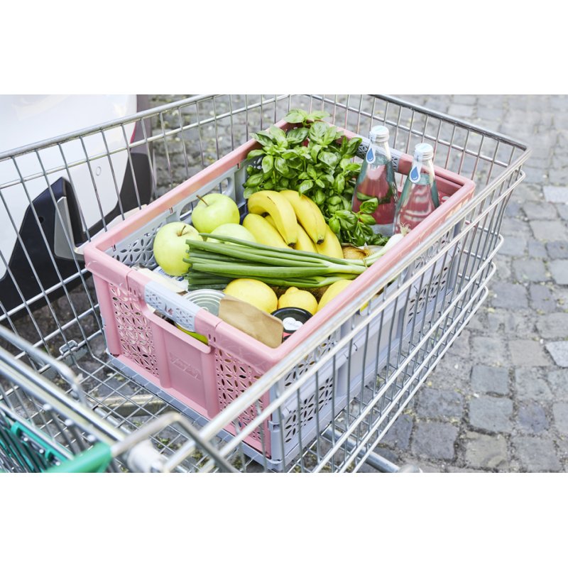 keeeper boîte de rangement pliable lea, 32 litres, bleu nordique, 30 kg capacité